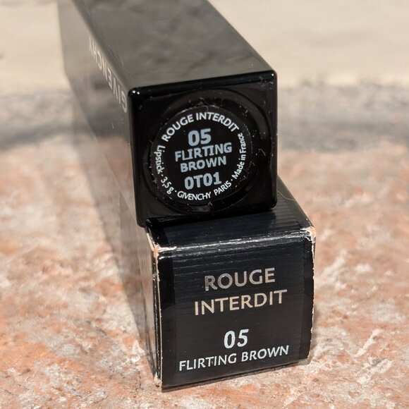 Givenchy Rouge Interdit Satin Lipstick 05 Flirting Brown NIB – Hard to Find - Picture 4 of 4